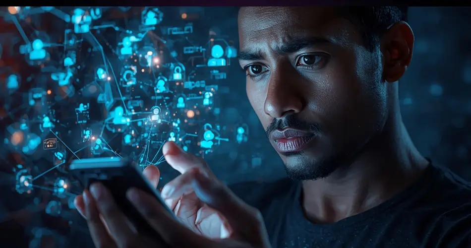 Oversharing personal data with AI-powered apps – smartphone sending data to AI cloud