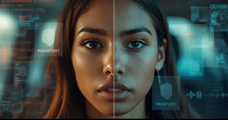 Infographic showing 10 signs of AI spying and surveillance in 2025.