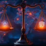 Featured image showing EU and US AI privacy laws 2025 with digital justice scales balancing data privacy and AI technology